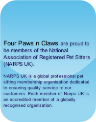 NARPS UK is a global professional pet sitting membership organisation dedicated to ensuring quality service to our customers. Each member of Narps UK is an accredited member of a globally recognised organisation.

 